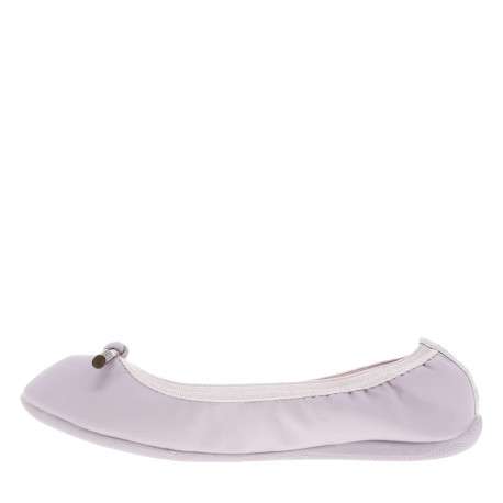 Ballerines élastiquées en simili cuir parme uni à semelle antidérapante plate - Image 3