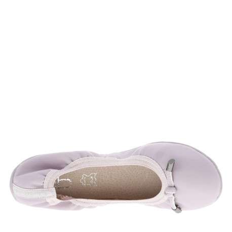 Ballerines élastiquées en simili cuir parme uni à semelle antidérapante plate - Image 5