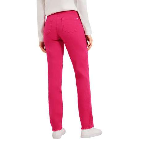 Pantalon Toronto Straight en coton rose uni avec une coupe slim et 5 poches - Image 3