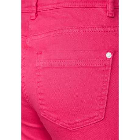 Pantalon Toronto Straight en coton rose uni avec une coupe slim et 5 poches - Image 4