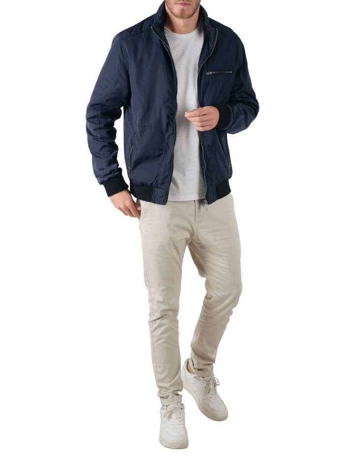 Blouson zippé marine uni...