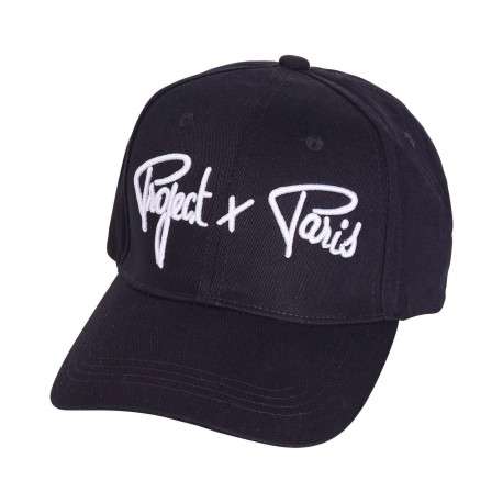 Casquette noire unie en coton à visière courbée et à logo brodé en blanc - Image 4
