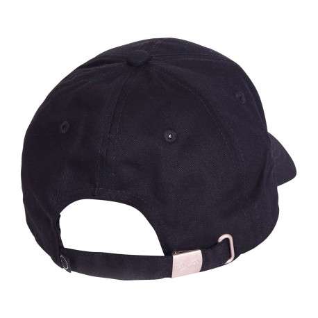 Casquette noire unie en coton à visière courbée et à logo brodé en blanc - Image 5