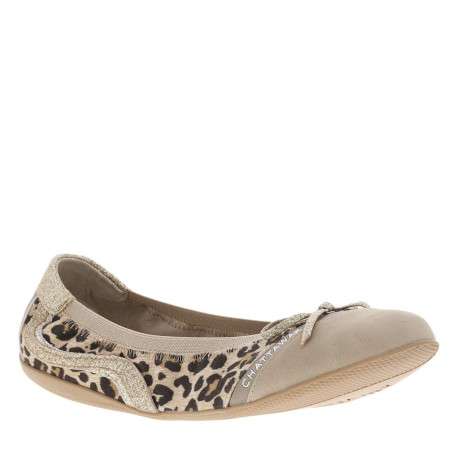 Ballerines élastiquées en simili cuir léopard à semelle antidérapante plate