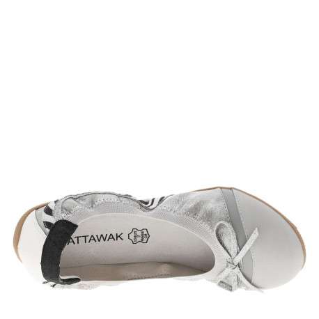 Ballerines élastiquées en simili cuir argent à semelle antidérapante plate - Image 5