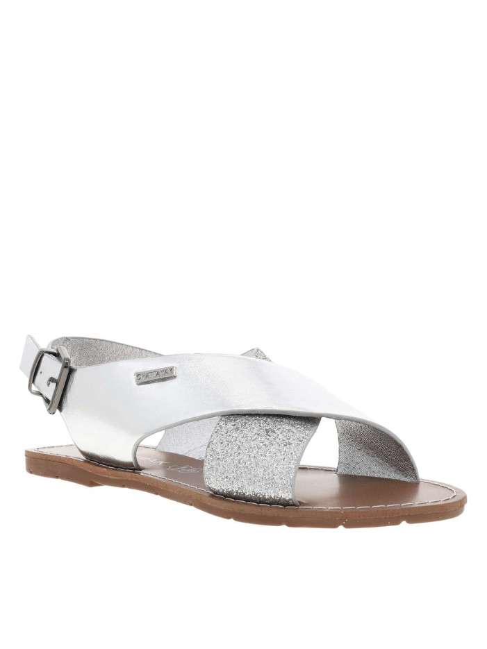 Nu-pieds argent et à...
