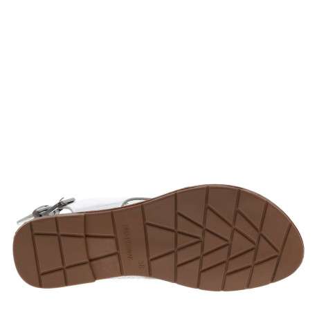 Nu-pieds argent et à glitter, à semelle plate, boucle et première pur cuir - Image 6