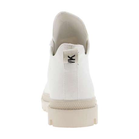 Baskets montantes en toile structurée crème à semelle boots vulcanisée - Image 4