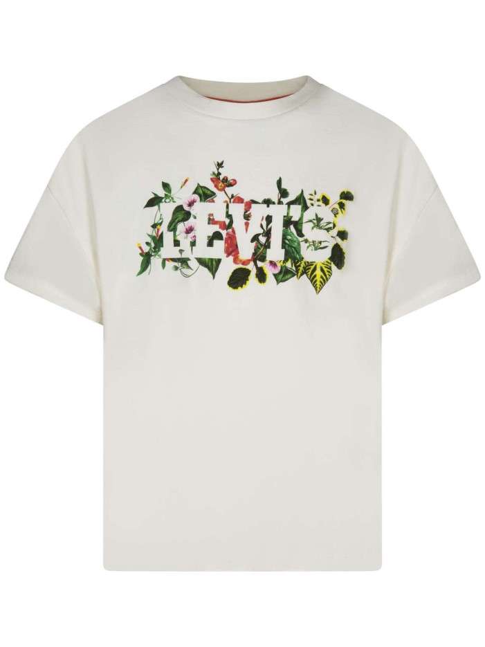 T-shirt en coton blanc uni...
