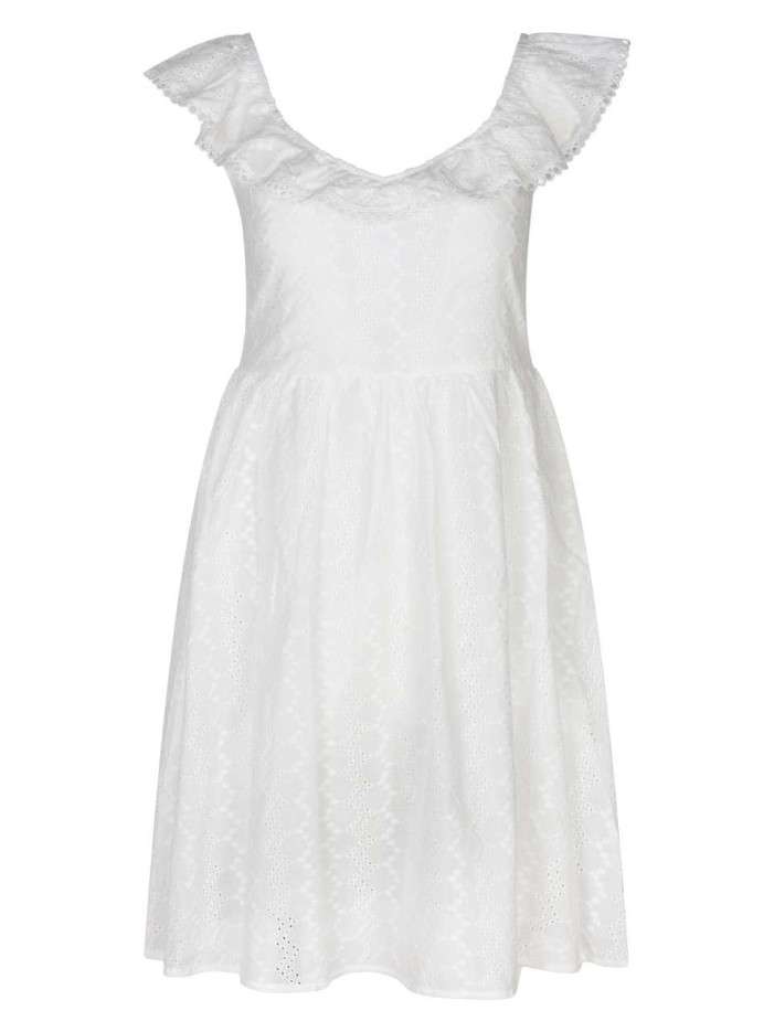 Robe courte blanche unie...