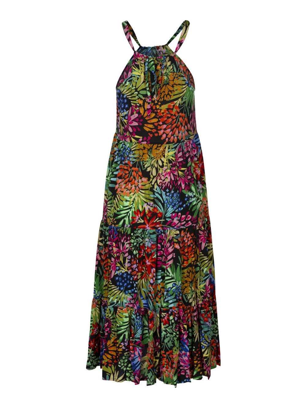 Robe Molly Bracken Taille S Blanche Et Noire Fleurie - Cintrée, Sans Manches, Occasion Très Bon état