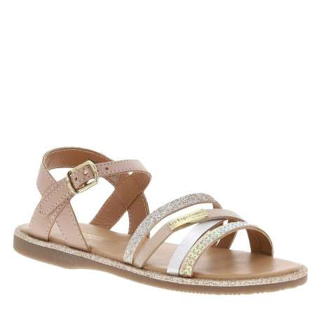 Nu-pieds en cuir rose à semelle plate et à boucle à ardillon - Image 3