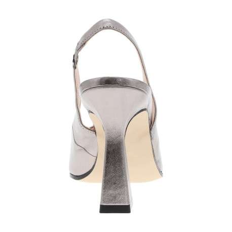 Escarpins en cuir rose gold aspect métallisé avec un talon entonnoir - Image 4