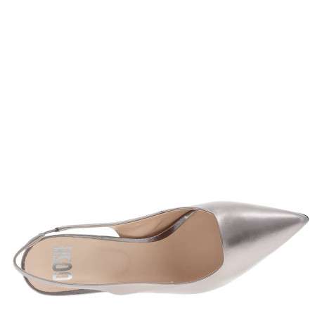 Escarpins en cuir rose gold aspect métallisé avec un talon entonnoir - Image 5