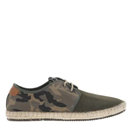 Basket en cuir suède kaki, doublure biologique, semelle cordée et lacet tressé - Image 2