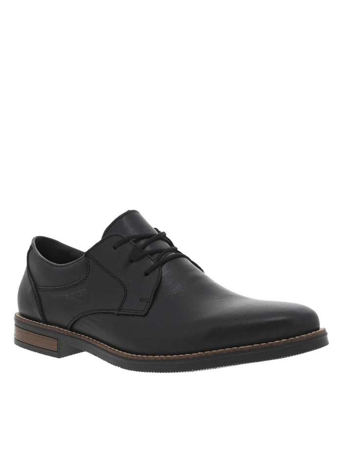 Derbies en cuir noir à...