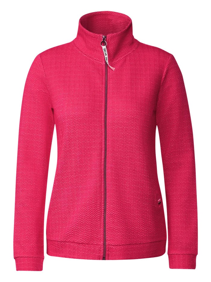 Cardigan rose uni gaufré...