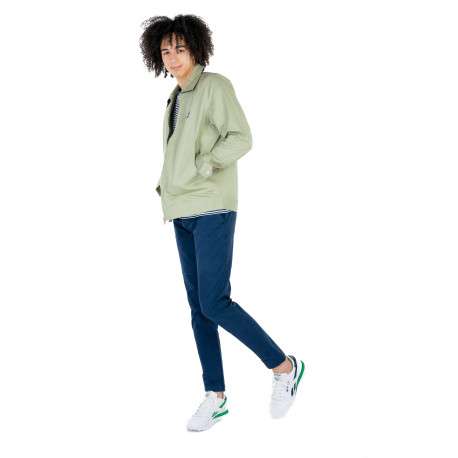 Pantalon Chino bleu uni avec une fermeture zippée boutonnée