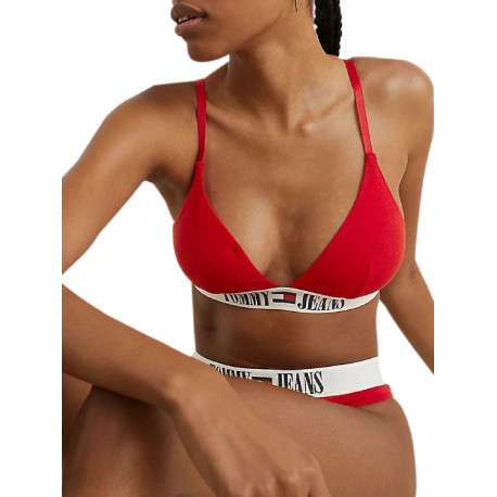 Soutien-Gorge en coton mélangé rouge uni - Image 3
