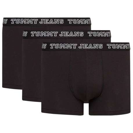 Lot de 3 Boxers en coton mélangé noirs unis avec une coupe près du corps