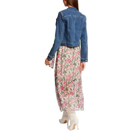 Veste stone en jean à coupe droite col français et à manches longues - Image 2