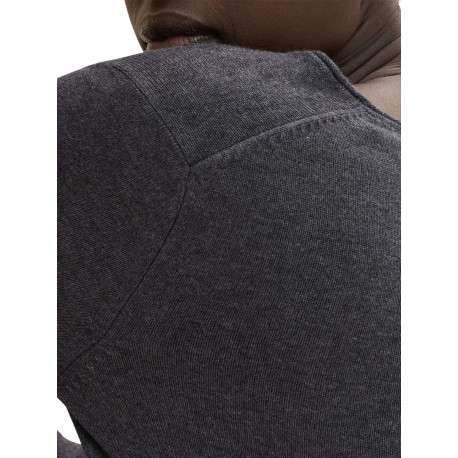 Pull anthracite uni avec un col v et des manches longues - Image 4