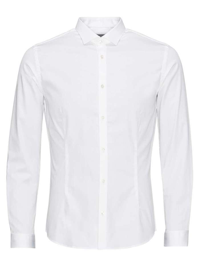 Chemise blanche unie à...