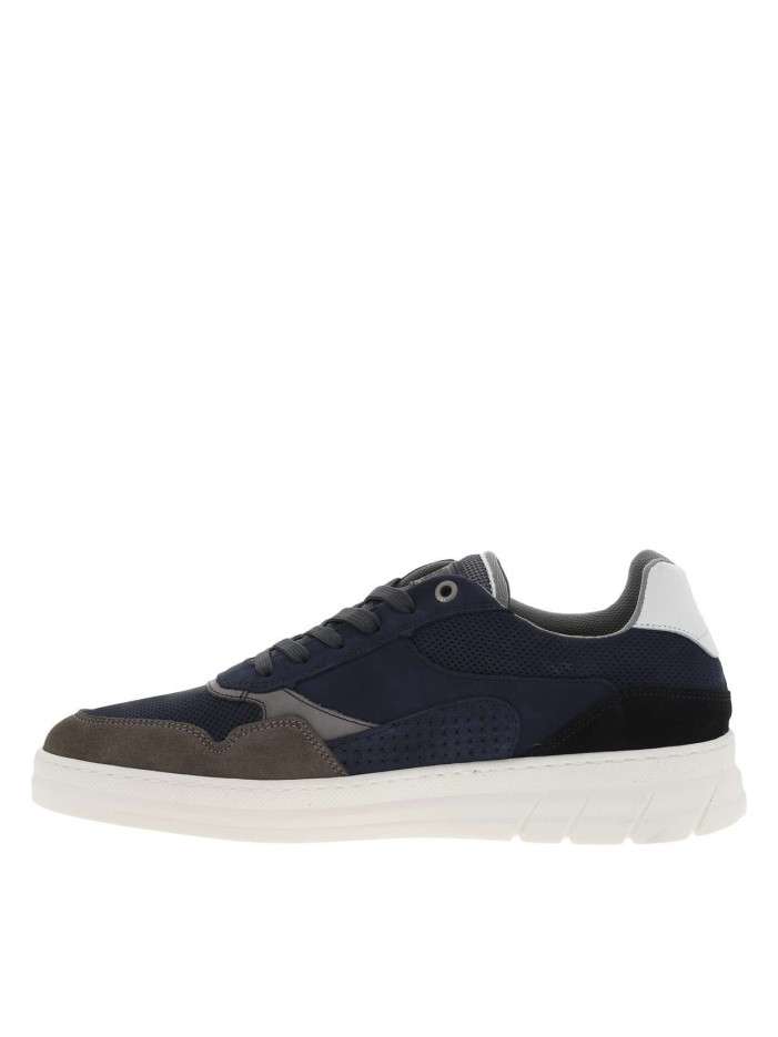 Sneakers en cuir marine à...