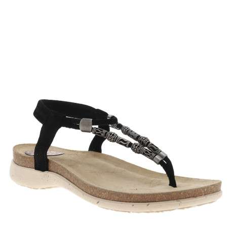 Nu-pieds en cuir suède à breloques, semelle semi-compensée et boucle à ardillon - Image 3
