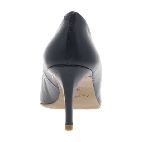 Escarpins en cuir bleu marine, première cuir à enfiler, à talon haut stiletto - Image 6