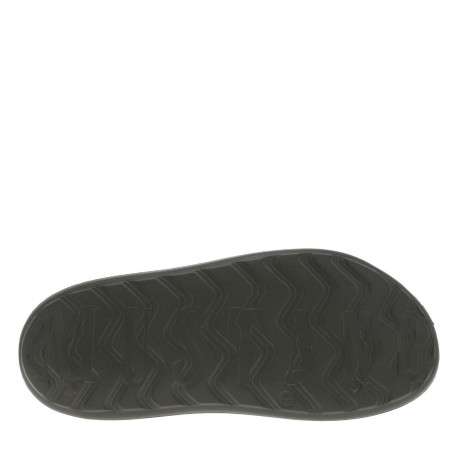 Claquettes olive à semelle plateforme grainée avec nom de la marque débossé - Image 5