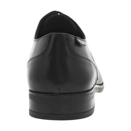 Derbies en cuir noir à bout pointu, talon décroché bas et lacets ronds enduis - Image 6