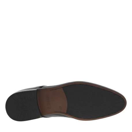 Derbies en cuir noir à bout pointu, talon décroché bas et lacets ronds enduis - Image 5