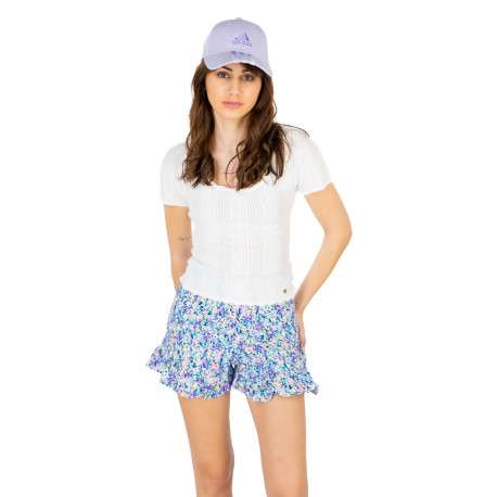 Casquette Strapback en coton mauve uni à logo iconique contrasté