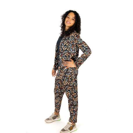 Pantalon blazer noir léopard avec lurex noir brodé dans le tissu - Image 2