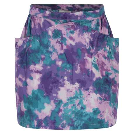 Jupe courte en coton violet tachetée avec une coupe évasée et 2 poches latérales