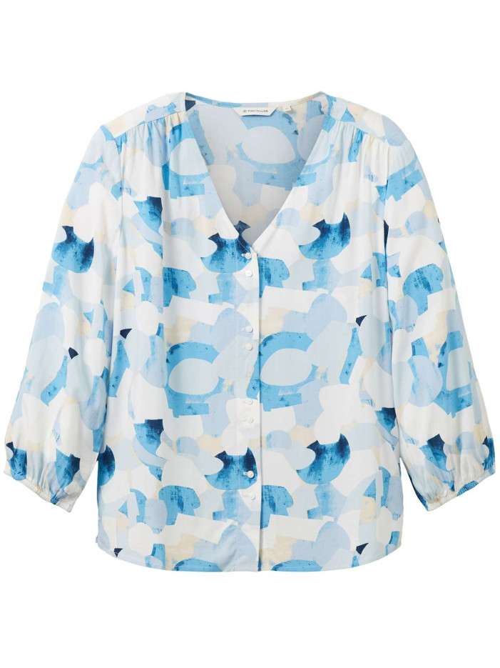 Blouse bleue imprimée avec...
