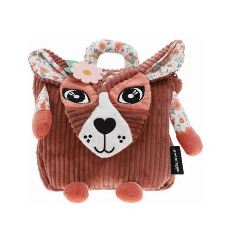 Sac Banane Enfant Les Déglingos Melimelos La Biche – Velours Côtelé Terracotta – 21x9 Cm – Dès 3 Ans
