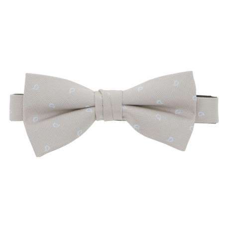 Noeud-papillon prénoué beige à motif goutte d'eau