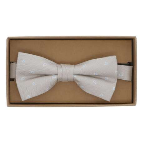 Noeud-papillon prénoué beige à motif goutte d'eau - Image 2