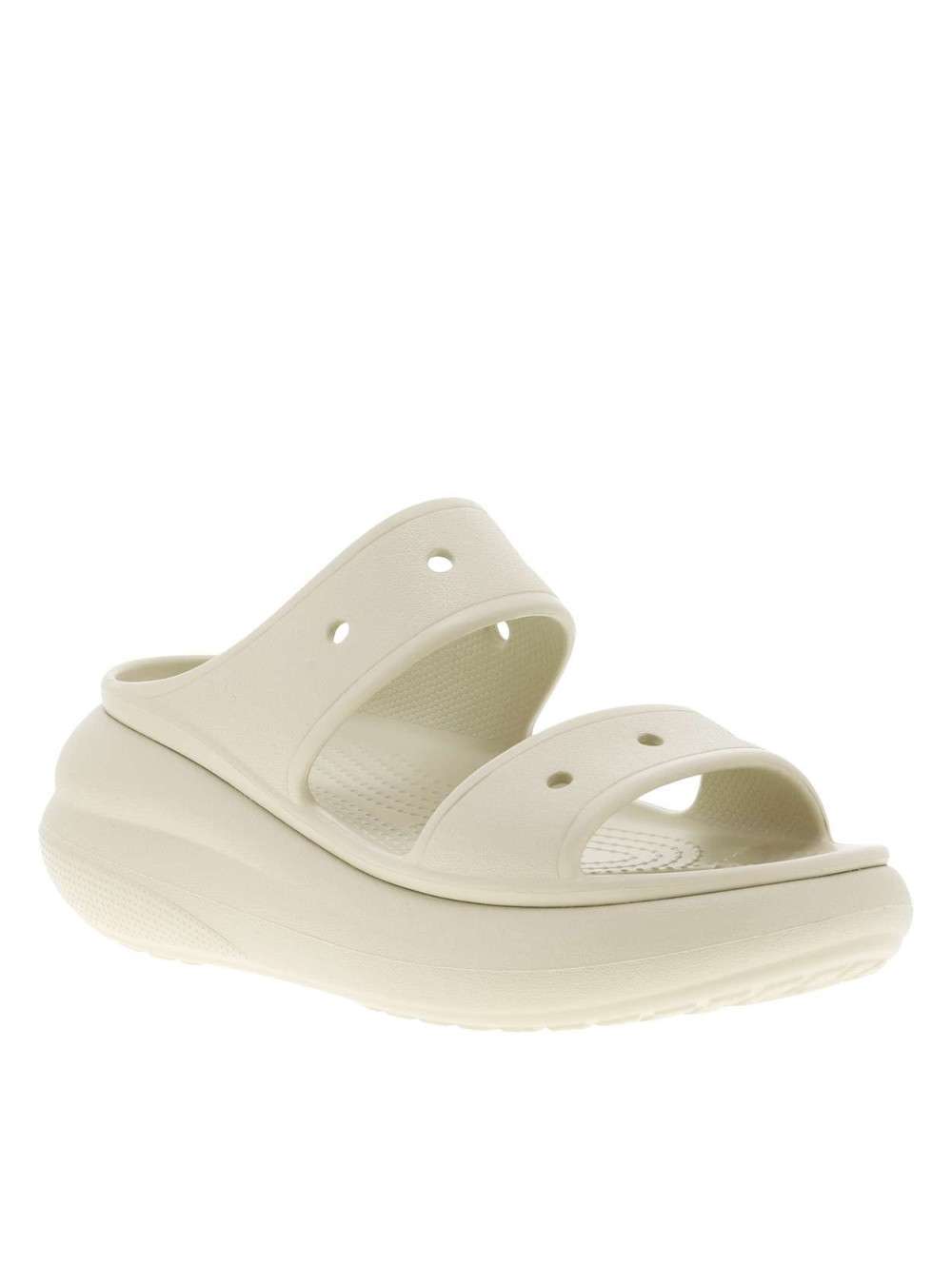 Crocs Compenser Mules Classic Crush Sandal beiges avec double bride et talon compensé ...