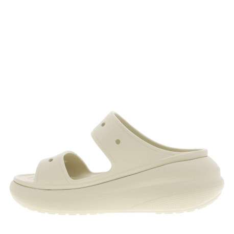 Crocs Compenser Mules Classic Crush Sandal beiges avec double bride et talon compensé ...