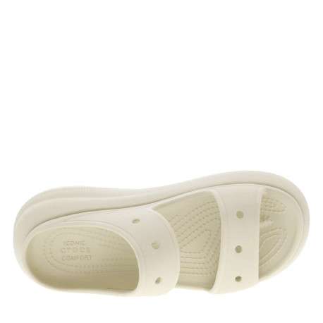 Crocs Compenser Mules Classic Crush Sandal beiges avec double bride et talon compensé ...
