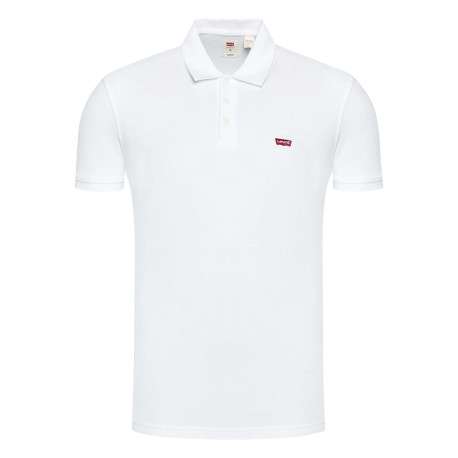 Polo en coton maille piquée blanc avec une coupe droite et un col boutonné