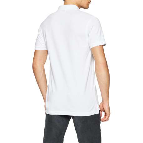 Polo en coton maille piquée blanc avec une coupe droite et un col boutonné - Image 2