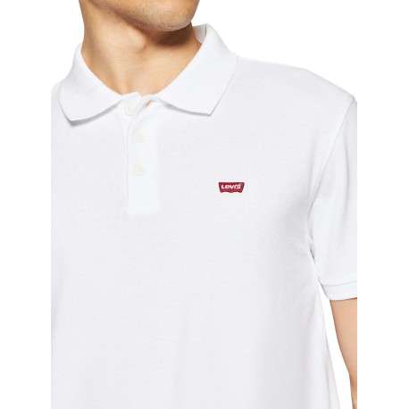 Polo en coton maille piquée blanc avec une coupe droite et un col boutonné - Image 3