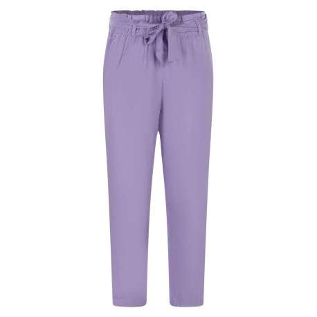 Pantalon uni à 2 poches avec une coupe paper bag et une taille haute