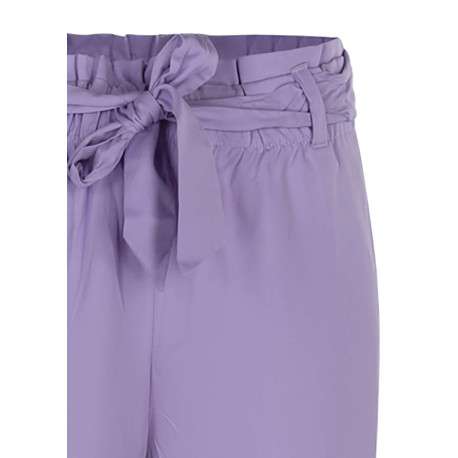 Pantalon uni à 2 poches avec une coupe paper bag et une taille haute - Image 3