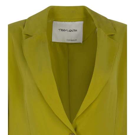 Blazer V-Rosa vert uni à coupe droite col cranté et à manches longues - Image 3