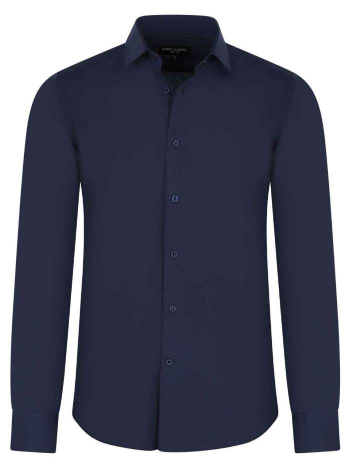 Chemise marine unie à coupe...